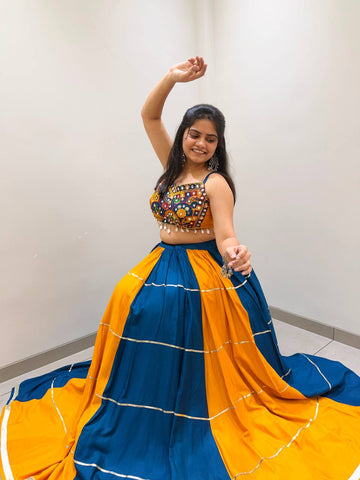 Mirror Work Embroidered Halter Neck Choli
