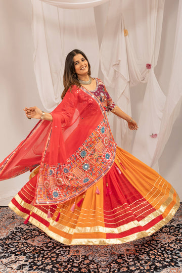 Vibrant Multicolor Printed Lehenga Choli with Dupatta